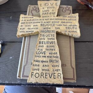 Inspirational Stone Cross Decor